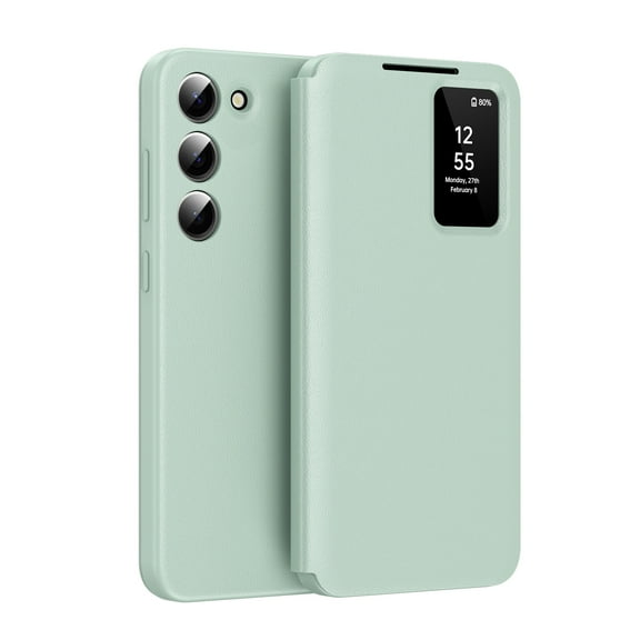 Designed For Samsung Galaxy S22 Flip Phone Case,With Card Slots,With Smart Window,Drop Protection Shockproof Protective Ultra Slim Phone Case Compatible with Samsung Galaxy S22,Green