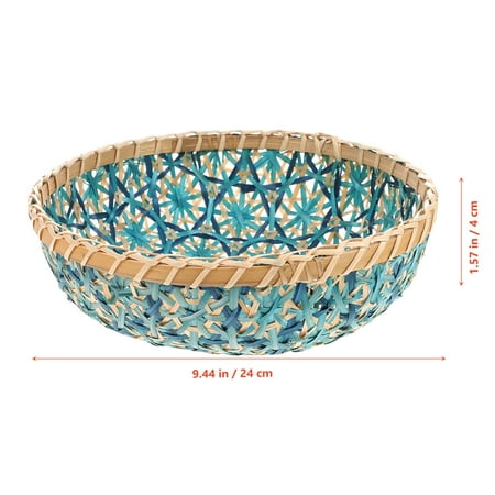 

1pc Woven Plate Fruit Arrangement Tray Portable Storage Holder Wall Decoration