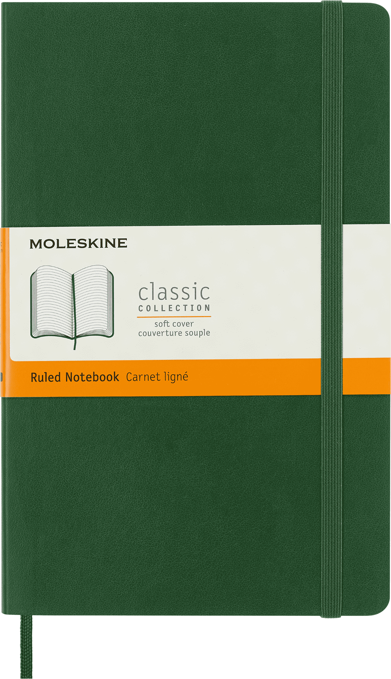 (2 pack) Moleskine Classic Notebook, Soft Cover, Large (5" 8.25"), Ruled, Myrtle Green