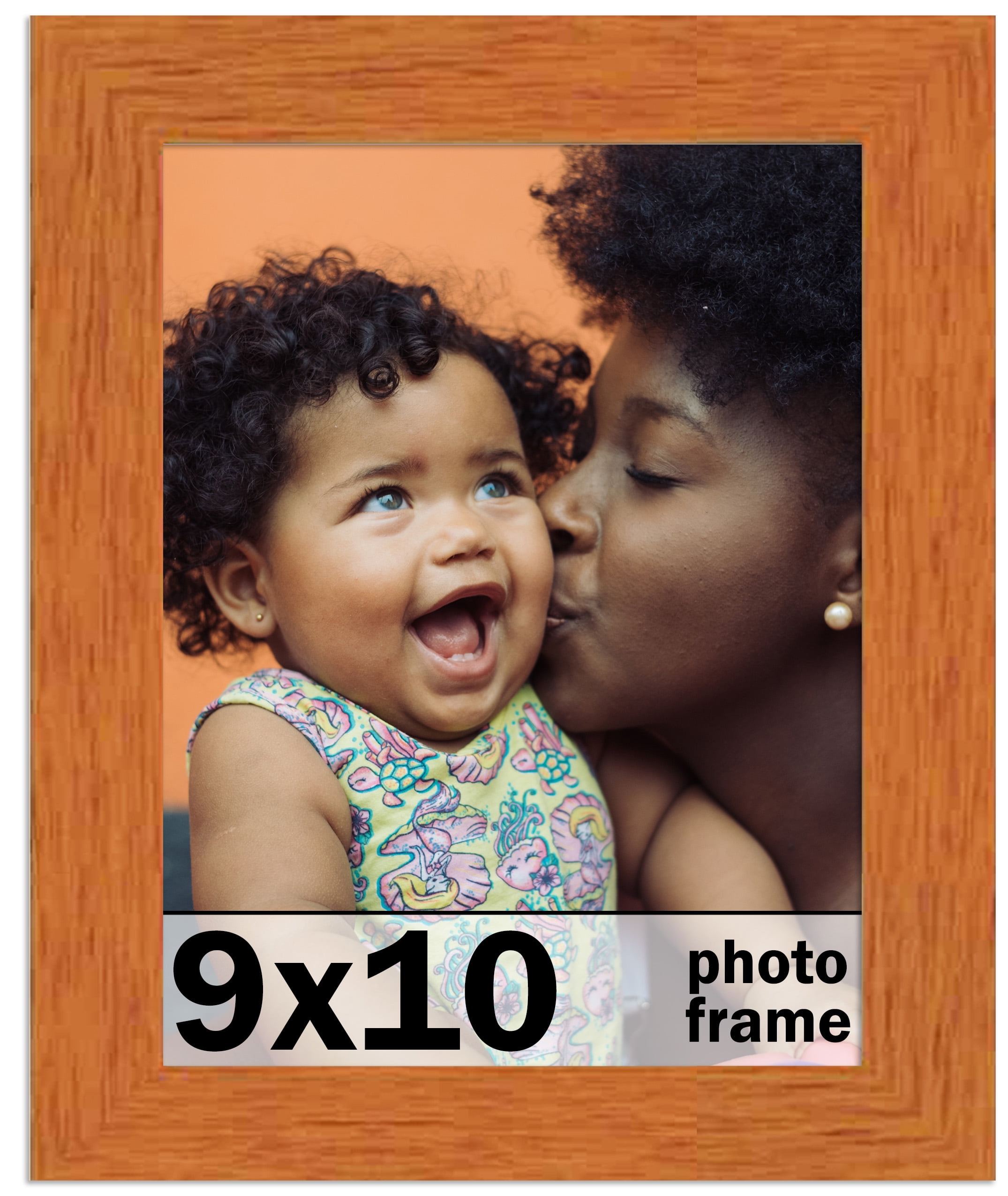 9x10 Frame Honey Pecan Brown Picture Frame Modern Photo Frame Includes UV Acrylic Shatter