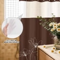 thumbnail image 3 of No Hook Shower Curtain, Brown Floral Shower Curtains for Bathroom with See Through Top Window, Spring Flower Waterproof & Washable Bath Curtain Stand Up Stall 36"x72", 3 of 9