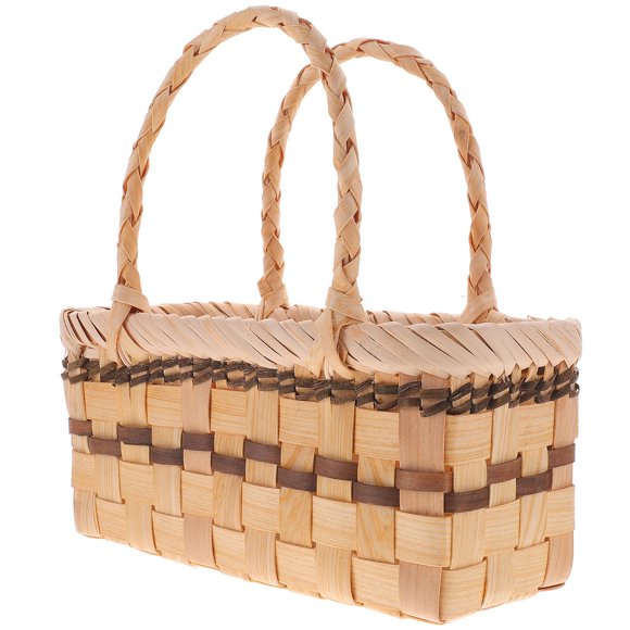 Greenadscape Cesta Portátil Tejida A Mano Para Picnic Y Almacenamiento De Con Asa Fácil De Llevar
