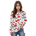 thumbnail image 2 of Meichang Girls Valentine's Day Tops Long Sleeve Crew Neck Shirts Heart Print Holiday Blouses, 2 of 8