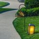 thumbnail image 4 of Regadera solar con luz LED para decoración de exteriores, decorativa, con soporte L, 4 of 7