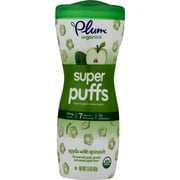 (4 pack) (4 Count) Plum Organics Organic Non - GMO Baby Snack, Apple With Spinach, 1.5 oz Bottle