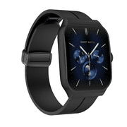 E EYAFA 3D Flexible High-Definition Curved 1.95 inch AMOLED Screen Bluetooth Call Sports Watch for Men and Women-Black