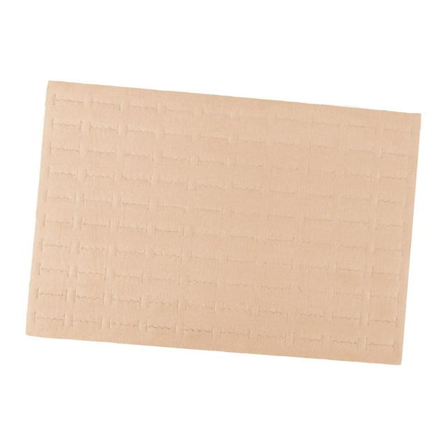 Almohadilla de exhibición para insertar anillos, caja de almacenamiento de anillos, forro práctico portátil, bandeja de exhibición de anillos, almohad Peluche beige