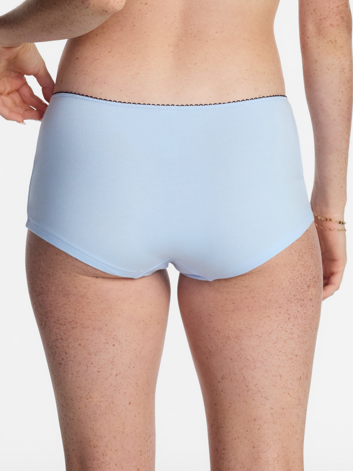 No Boundaries Cotton and Pointelle Boyshort Panties, 3-Pack, Women's XS-XXXL