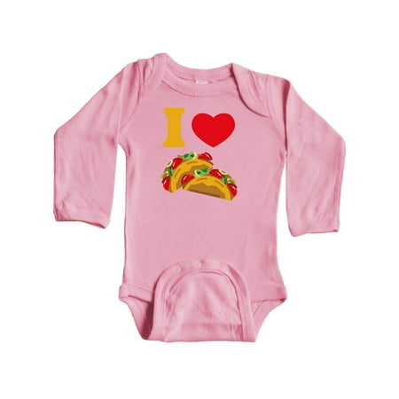 

Inktastic I Love Tacos Gift Baby Boy or Baby Girl Long Sleeve Bodysuit