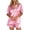Pink, variant on Short Sleeve Pajama Set for Women, Fashion Solid Color Turndown Collar Button Tops And Elastic Waist Shorts, Light and Breathable