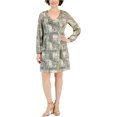 thumbnail image 1 of I.N.C Womens Foil Crinkle Shift Dress, gold, L, 1 of 1