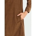 thumbnail image 4 of Time and Tru Women's Corduroy Shirtdress with Long Sleeves, Sizes XS – XXXL, 4 of 5
