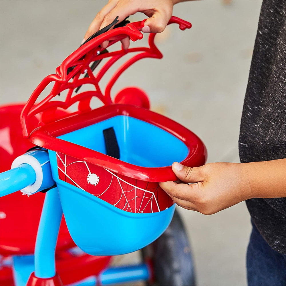 Huffy Marvel Spiderman 3 Wheel Preschool Toddler Tricycle with Basket