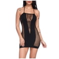 thumbnail image 2 of Tagold Sexy Womens Lingerie Fishnet Seamless Mesh Netting Chemise Hollow Out Perspective Babydoll Dress Sleepwear Nightwear Nightdress, 2 of 7