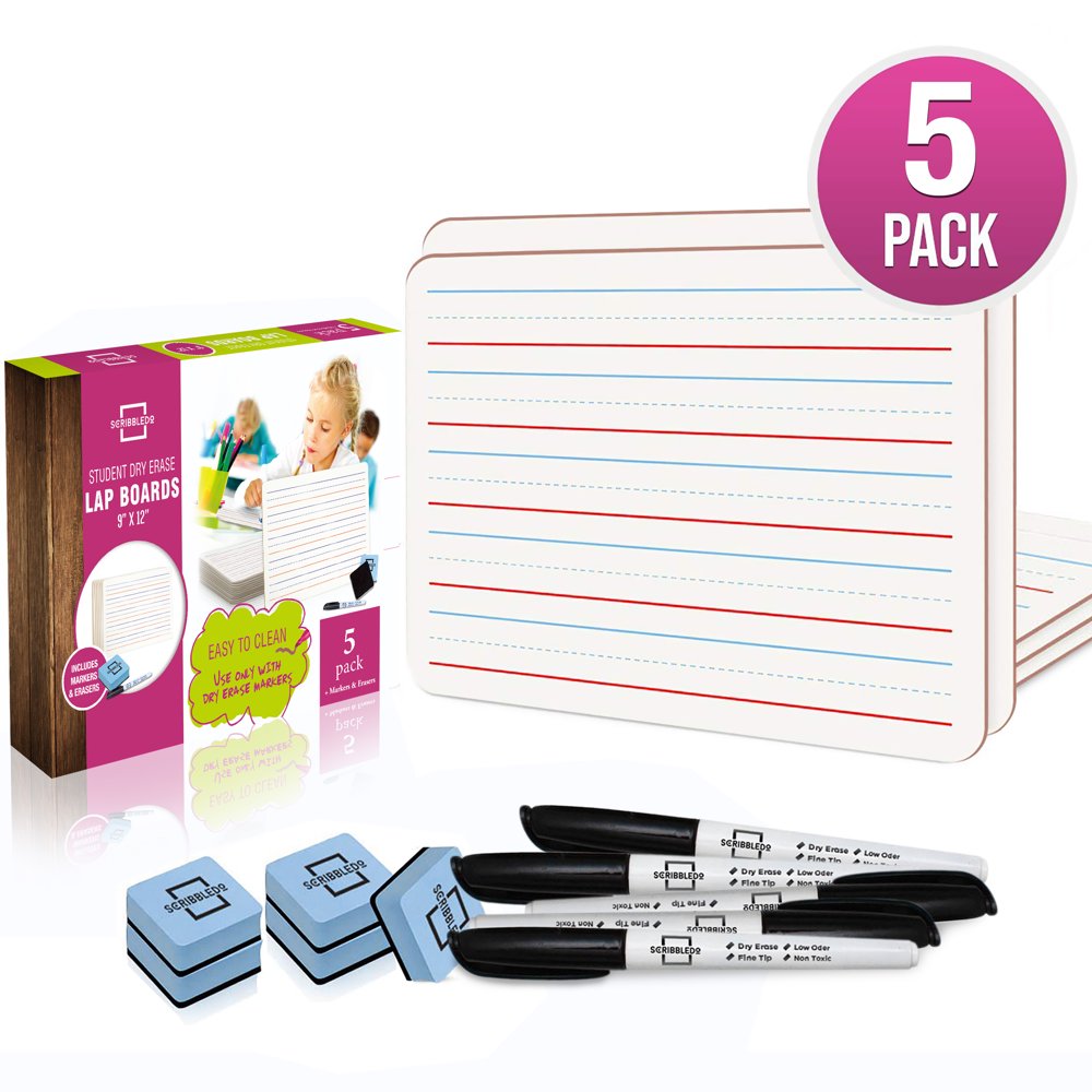 Ruled Dry Erase Boards 9 X12 Inch Lined Whiteboard (Double Sided White