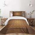 thumbnail image 3 of Ambesonne Tan Quilted Bedspread Set 2 Pcs, Antique Damask Royal Aged, Twin Size, Brown Tan, 3 of 6
