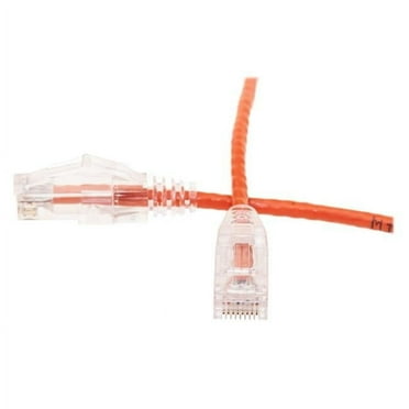 CableWholesale 10X8-83107 7 ft. Cat6 RJ45 Male UTP Slim Ethernet Patch Cable, 28AWG Stranded Pure Copper - Orange - Snagless Molded Boot