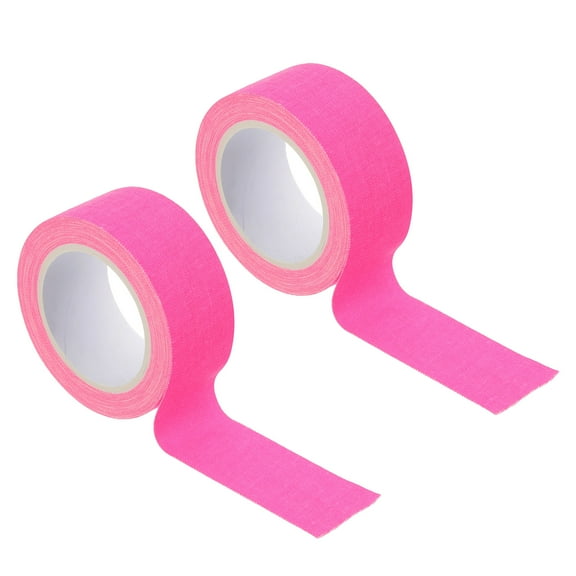 Uxcell 1 Inch x 16 Feet Neon Gaffer Cloth Tape, 2 Roll Fluorescent Blacklight Reactive Glow in the Dark Tape for Dance Floors Glow Party Supplies, Pink