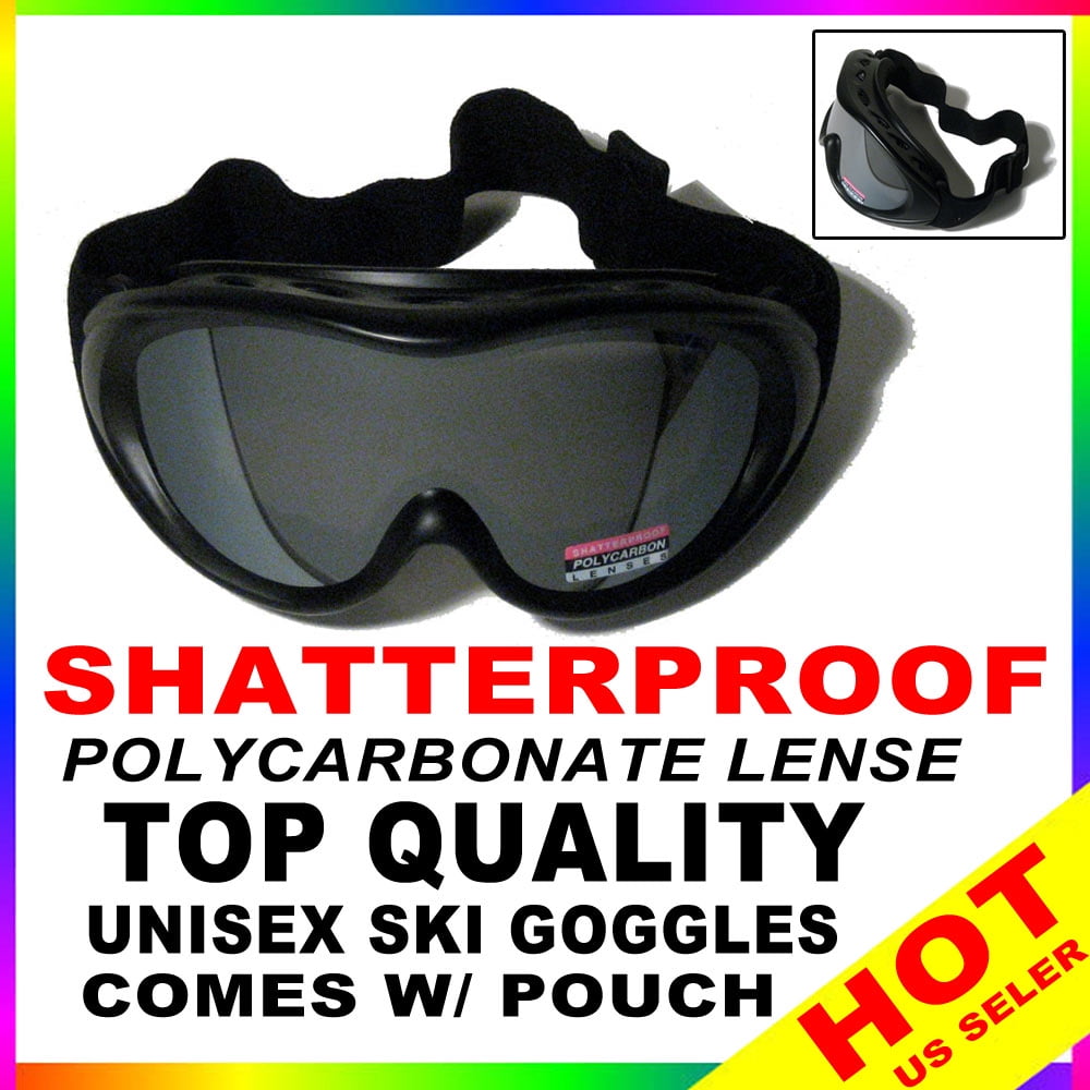 New Ski Snowboard Glasses Skiing Sun Goggle Sports Lense + Pouch New Frame Black by Asia Pacific