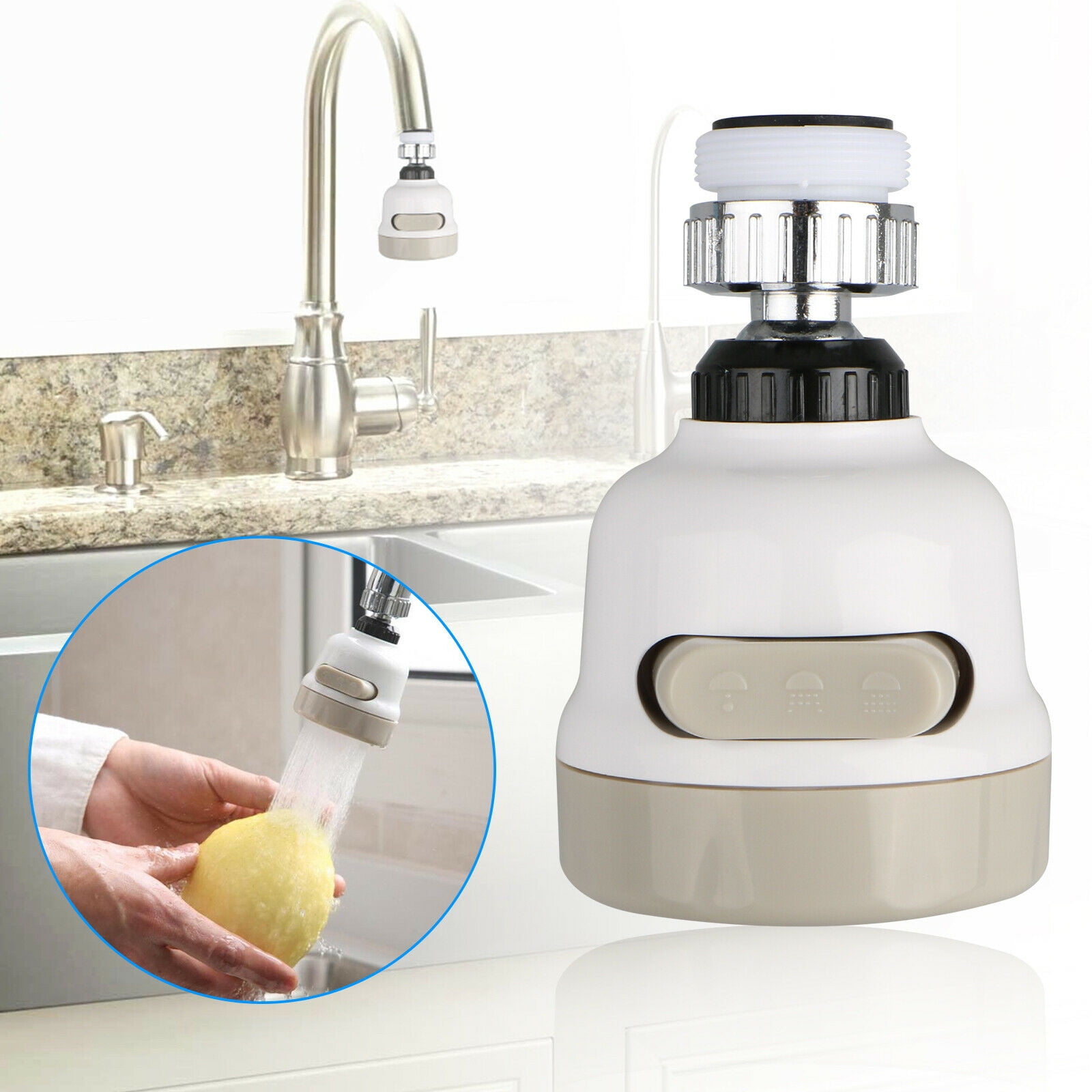360° Rotate Swivel Faucet Adapter Water Saving Kitchen Tap Head Spray Filter 