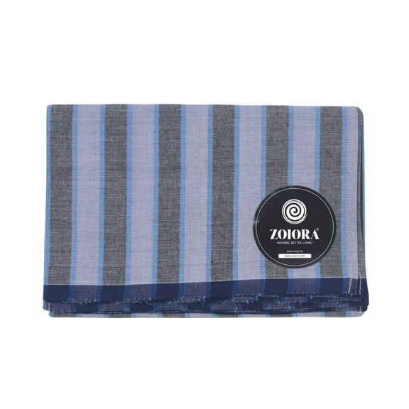 Zoiora Pure Cotton Grey Striped Lungi for Men