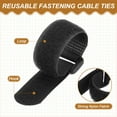 thumbnail image 3 of Uxcell Reusable Cable Tie Adjustable Hook and Loop Straps Cord Management Wire Wrap Cord Ties Organizer for Home 6 x 0.79 Inch Black, 3 of 7
