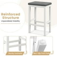 thumbnail image 6 of Topbuy Upholstered Bar Stools Set of 2 Counter Height Stools with Button-tufted PVC Leather Seat & Sturdy Footrests Gray & White, 6 of 7