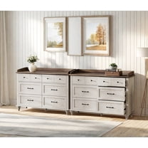 Dresser with 12 Drawers for Bedroom with Ample Drawer Space Antique White Dresser, Farmhouse Storage Dresser for Closet