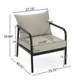 thumbnail image 3 of GDF Studio Kenia Outdoor Club Chairs with Cushions, Aluminum, Beige Black, Set of 2, 3 of 9