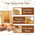 thumbnail image 2 of Bread Bags for Homemade Bread, 50 Pack Sourdough Bread Bags with Tie Tab and Clear Window, Large Kraft Paper Bakery Bags for Toast, Treat Packaging, 13.7 x 8.3 x 3.5 Inch, 2 of 7