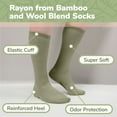thumbnail image 3 of BambooMN Unisex Men and Women's Rayon from Bamboo Wool Blend Athletic Crew Socks for Home, Travel, Work and Sport - Cherry Red - 4 Pairs - Large, 3 of 7