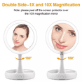 thumbnail image 4 of Dry Battery/USB Dual Purpose Double-Sided Mirror LED Makeup Mirror Portable Makeup Mirror Makeup Light With 10XMagnification, 4 of 7