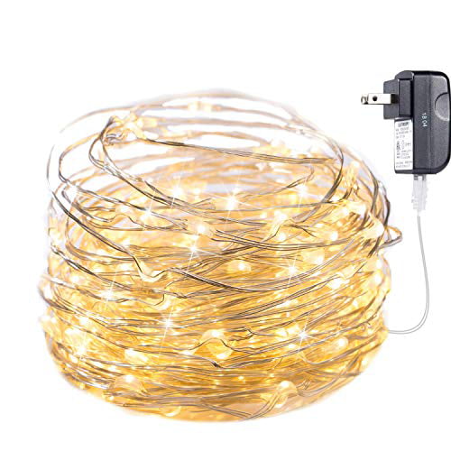 33FT 100 LED Silver Wire String Lights Day Fairy Lights Battery Operated LED NEW 