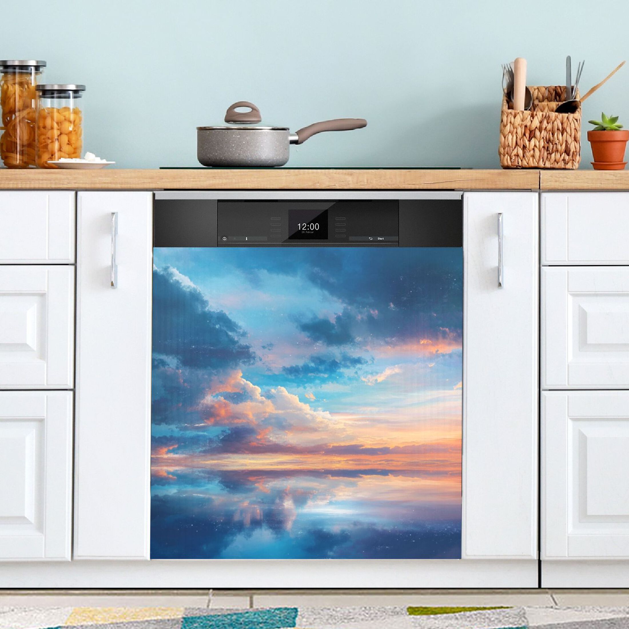 Dishwasher Magnetic Sticker 23x26 Inch Refrigerator Magnetic Sticker Washing Machine Magnetic Sticker Kitchen Panel Magnetic Sticker Home Decor Super Cool Sky