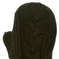 thumbnail image 2 of Womens Cable Knit Mittens Olive Green Sherpa Lined, 2 of 2