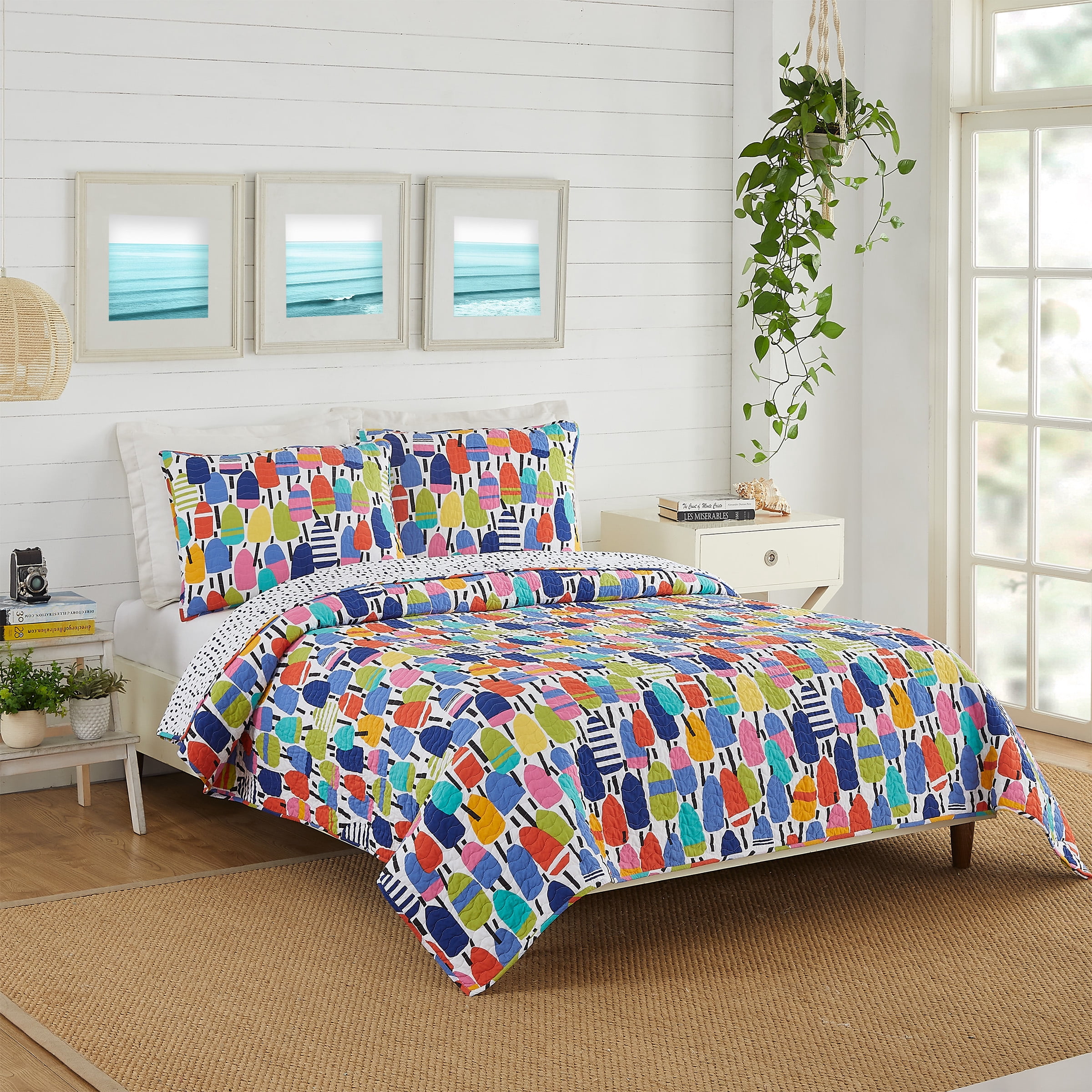 Makers Collection Buoys Multi-Color Cotton 2-Piece Quilt Set, Twin