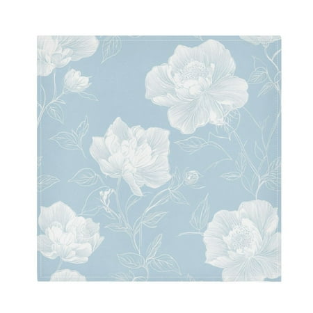

Napkin Satin Napkin 20*20Inchx6 Kitchen Towel Dinner Plate Towel Decorative Towel Napkin Tea Towel Suitable For Kitchen Table Pretty Blue White Flowers