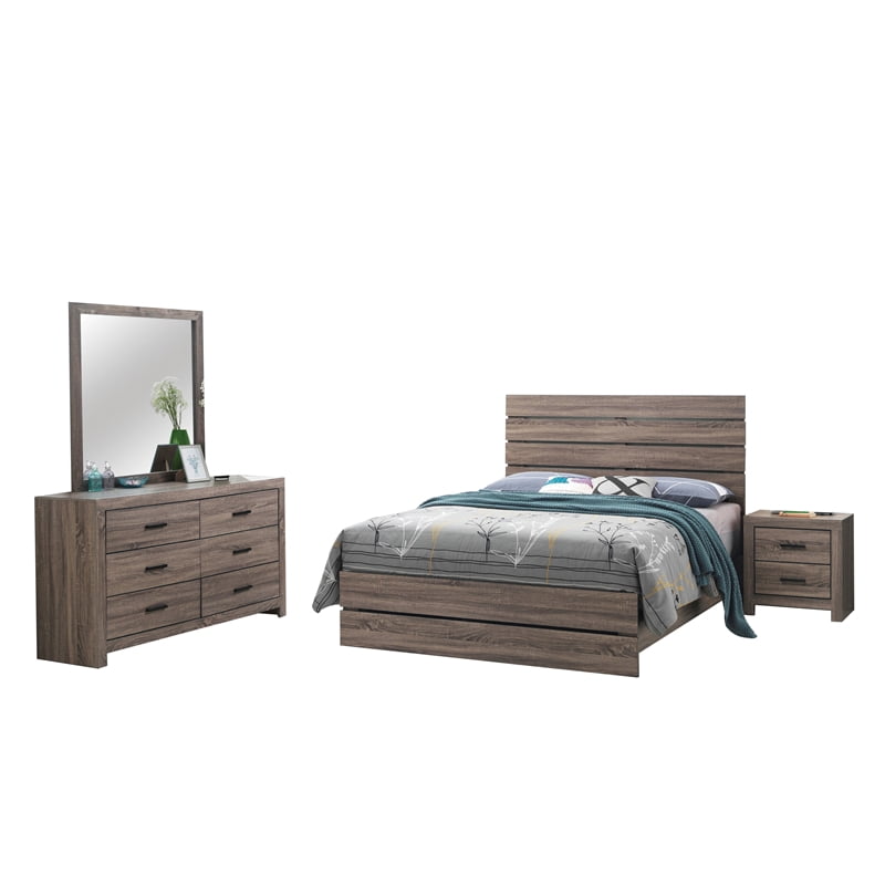 Brantford 4-piece Eastern King Panel Bedroom Set Barrel Oak