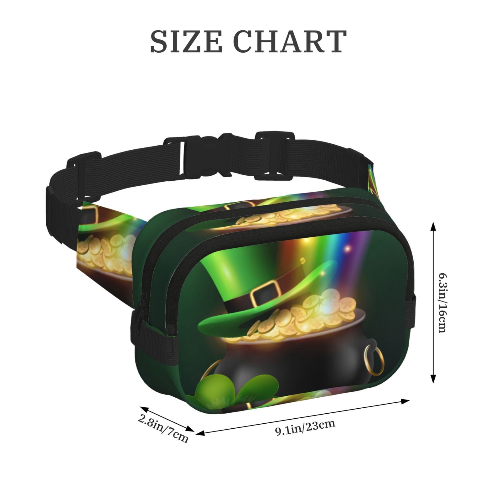 Kuqiui St. Patrick's Day4 Print Fanny Packs for Women Cross Body Waist Bag Fashionable Fanny Pack Designer Workout Hiking Waist Pack Running Travel Gym