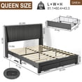 thumbnail image 3 of Homy Casa Queen Storage Platform Bed with USB Charging Station Upholstered Channel Tufting, Grey, 3 of 10