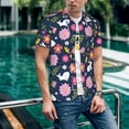 thumbnail image 6 of Uemuo Floral Rabbit Print Mens Polo Shirts Baseball T-shirt Performance Short Sleeve Golf Shirt Moisture Wicking Athletic Casual Collared T-Shirt-XX-Large, 6 of 7