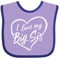 thumbnail image 3 of Inktastic I Love My Big Sis in White Chalk Heart Boys or Girls Baby Bib, 3 of 4
