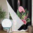 thumbnail image 6 of Pink Floral Flamingos Shower Curtain - Water Repellent Fabric Shower Curtains Washable, Summer Botanical Black Tropical Decorative Polyester Cloth Bathroom Curtains Modern Bath Decor 72"x84", 6 of 8