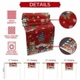 thumbnail image 6 of Burlap Table Runner 36 Inches Long,Xmas Gnome Ball Squirrel Cat Tree Non-Slip Kitchen Table Runners for Dining Room Everyday Use Party Table Decorations Poinsettia Snow on Red, 6 of 9