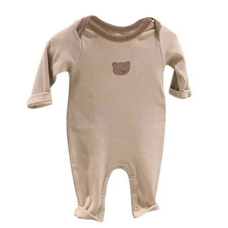 

CELIEAN Baby Boy Girl Solid Romper And Cute Knit Hat Long Sleeve Knit Outfits Clothes 2PC For Halloween Clothes Coffee 12-18M