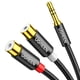 thumbnail image 1 of Cable RCA a auxiliar UGREEN de 3,5 mm macho a 2 RCA hembra, 20 cm, gris, 1 of 8