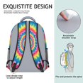 thumbnail image 4 of Pink and Yellow Tie Dye Pattern Backpack for School, Cute School Bag with Adjustable Shoulder Straps and Padded Back, 15.3"x11"x6.7", 4 of 4