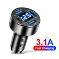 thumbnail image 3 of Ndcxsfigh Cargador Coche 66 W Adaptador Corriente Azul 4 Puertos para (3USB+1C), 3 of 9