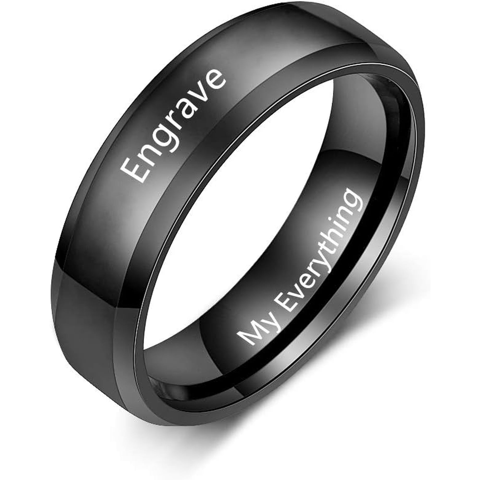 Personalized Promise Rings for Couples – Custom Engraved Stainless Steel Matching Rings Set Promise Ring for Him & Her 2PCS Couple Rings