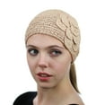 thumbnail image 2 of NYFASHION101 Hand Knitted Button Closure Winter Headband Headwrap - NAG11Y, Lt Taupe, 2 of 4